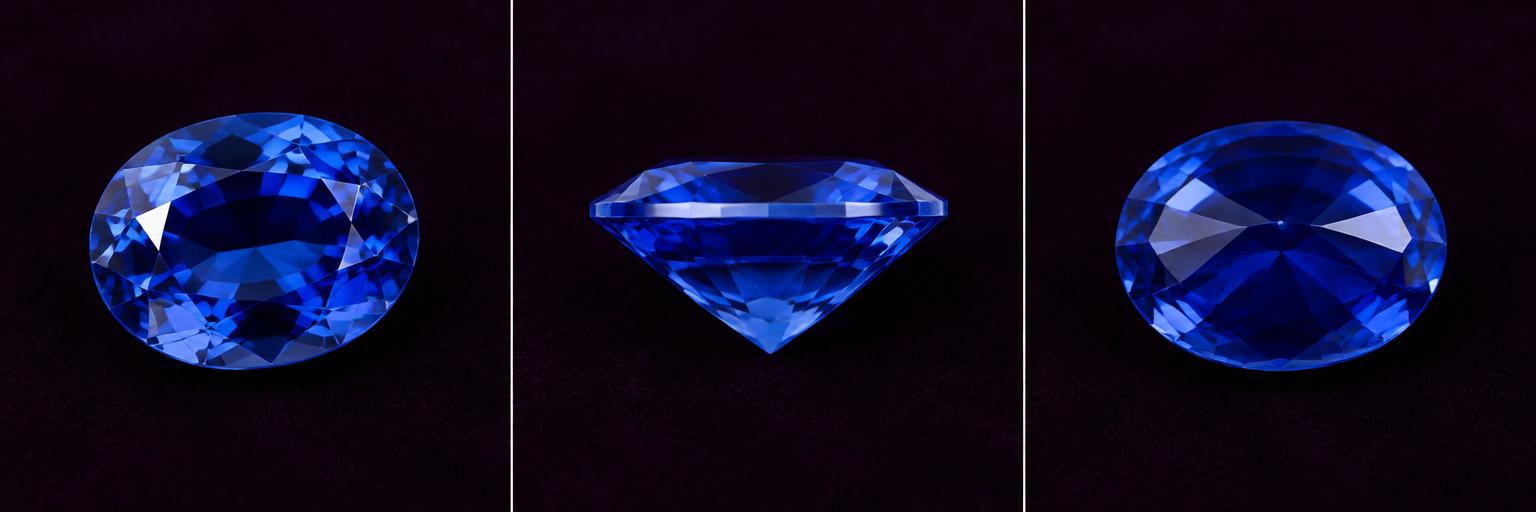 Blue Sapphire · Tilted view design illustration