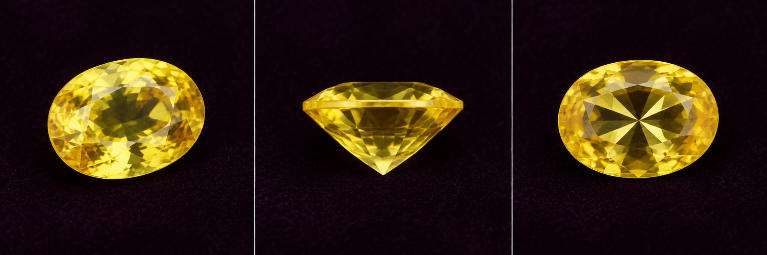 Yellow Sapphire · Tilted view design illustration